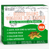 MTART 10LB Dried Black Soldier Fly Larvae Treat for Chicken, 100% Natural Non-GMO More Calcium Than Dried Mealworms High Protein Chicken Feed for Birds, Ducks, Layer Hens