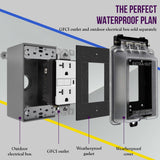 ENERLITES Outdoor Outlet Cover Extra-Duty in-Use Weatherproof Outdoor Decorator/GFCI Receptacle Outlets, Weatherproof Enclosure, 1-Gang 6.1” H x 3.4” W x 2.8” D, Clear Cover, IUC1V-D