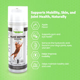 Fluid Motion - Hip & Joint Support for Dogs - Liquid Hyaluronic Acid - Joint Mobility, Skin, & Coat Supplement for Senior Dogs - Apple Flavor - Glucosamine Alternative (30-60+ Day Supply)