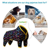LovinPet Large Dog Pajamas - Stretch Knit Dog Shirt, PJs for Pitbulls, Unicorn Print, Lightweight Pullover Pet PJs, Pet Pajamas for Dogs, Pitbull Clothes, Pitbull Shirt, Blue L
