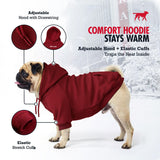 Tuff Pupper Dog Hoodie | Premium Quality Insulated Fabric | Ultra Soft Interior for Superior Comfort | Elastic Cuffs & Drawstring for Warmth | Stretch Fit Suitable for All Breeds (Red, XXS)