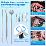 MIONJO Dog Tartar Remover for Teeth, Plaque Remover with LED Light Teeth Cleaning Kit 5 Modes for Dogs and Cats, Black