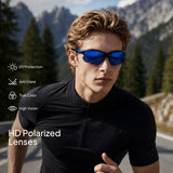XVXV 3 Pack Polarized Sports Sunglasses for Men, UV Protection Half Frame Sunglasses Comfortable for Running Cycling Driving