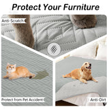 hyha Waterproof Dog Blanket, Soft Pet Bed Blankets, Waterproof Sofa Couch Cover for Dogs Washable, Reversible Pet Couch Covers for Sofa Furniture (30x80 Inch, Grey/Light Grey)