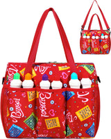 Bingo Bag with Pockets for Bingo Daubers Dabbers Dobbers Red Bingo Bag for Bingo Stuff Supplies Bingo Dauber Bag for Bingo Equipment Bingo Accessories for Women Bingo Prizes for Adults Seniors Elderly
