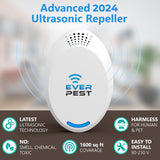 Ultrasonic Pest Repeller Control (2-Pack) Plug in Flea Rat Roach Mosquito Cockroaches Fruit Fly Rodent Insect Bug Cricket Mice Moth Scorpion Gnat Silverfish Squirrel Ultrasound Indoor Repellent Plug……