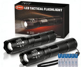 Zoomable LED Flashlights with 5 Modes 2Pack Christmas Stocking Stuffers Birthday Gifts for Men Him Dad Included Batteries Bright Tactical Torch High Lumens Outdoor Fishing Hiking Camping Essentials