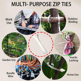 White Zip Ties Assorted Sizes 4+6+8+12 Inch, 400 Pack, Clear Zip Ties, White Cable Ties, Zipties Clear, UV Resistant Wire Ties, Plastic Ties, Tie Wraps Assorted Sizes
