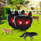 Defendy Coyote Deterrent,Solar Nocturnal Animal Repeller Predator Light Scare, Effective Repellent Device for Coyote, Deer, Fox, Raccoon, Skunk, for Chicken Coop, Farm, Yard, Garden (2 Packs)
