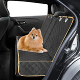 Alieemo Dog Car Seat Cover for Back Seat, Nonslip Waterproof Bench Seat Pad, Durable Pet Backseat Protector Compatible for Armrest & Seat Belt, Universal for Most Cars (Black/Orange)