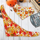 THLOH Fall Dog Bandanas with Snap Button, 2 Pack Pumpkin & Leaf Pet Scarf for Boy & Girl, Premium Durable Fabric, Adjustable Fit, Autumn Thanksgiving Bandana for Large and Extra Large Dogs (X-Large)