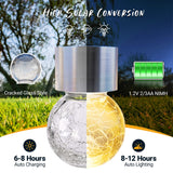 GIGALUMI 12 Pack Solar Outdoor Lights, Solar Hanging Lights for Christmas Decoration-Cracked Glass Solar Lights Outdoor Waterproof for Garden, Yard, Fence, Tree(Warm White)