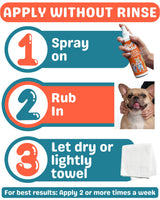 Dog Dandruff Treatment & Dry Skin Relief Dog Spray - Fluffy Fido Unscented No Rinse Pet Dander Spray with Vitamin B, Omega 3 & 6 & Honey Extract - 7 fl. oz.