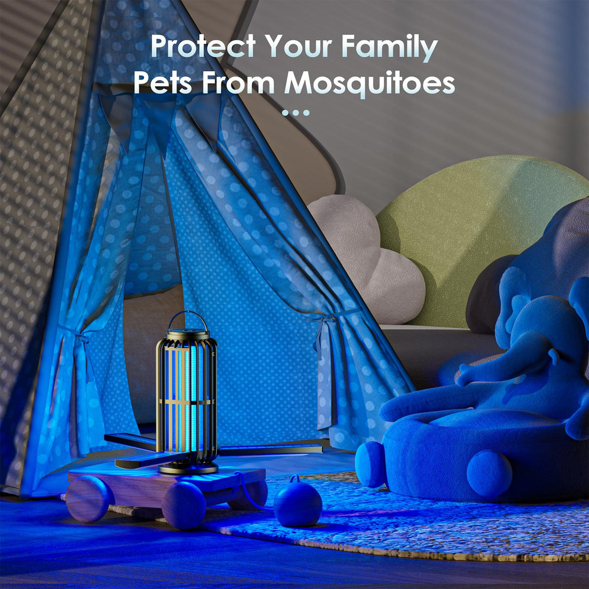 TIENBE 2 Pack Solar Bug Zapper, 4200V Mosquito Zapper, 3600mAh Rechargeable Bug Zapper, Cordless & Waterproof Electric Insect Zapper, Outdoor Fly Zapper with 3 Modes Light, for Patio, Backyard, Garden