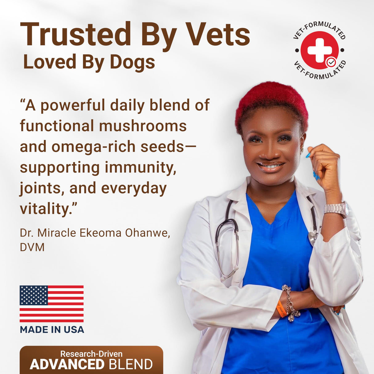WuffWell Turkey Tail Mushrooms for Dogs – Mushroom Supplement for Dogs Immune Support – Aids Lumps & Bumps – Mushroom Powder for Dog – Vet-Recommended – Dog Mushrooms Powder – Made in USA - 140ct
