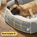 Veehoo Cute Dog Bed for Large Dogs, Orthopedic Egg-Crate Foam Dog Bed with Sides, Removable Washable Cover & Waterproof Lining, Comfortable Pet Couch Pet Sofa Grey, 36"