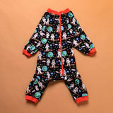 LovinPet Large Dog Shirt/Dogs Onesies/Doberman Sun Shield Shirt/Space Astronauts Black Print/Lightweight Pullover, Large Puppy PJ's/Full Coverage Doberman Pajamas /2XL