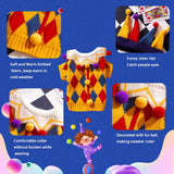 FLAdorepet Dog Circus Clown Costume with Joker Hat,Dog Cat Halloween Mardi Gras Outfit Party Jester Costumes Cosplay Apparel,Winter Pet Knitted Sweaters Clothes for Small Medium Dogs Cats,X-Large
