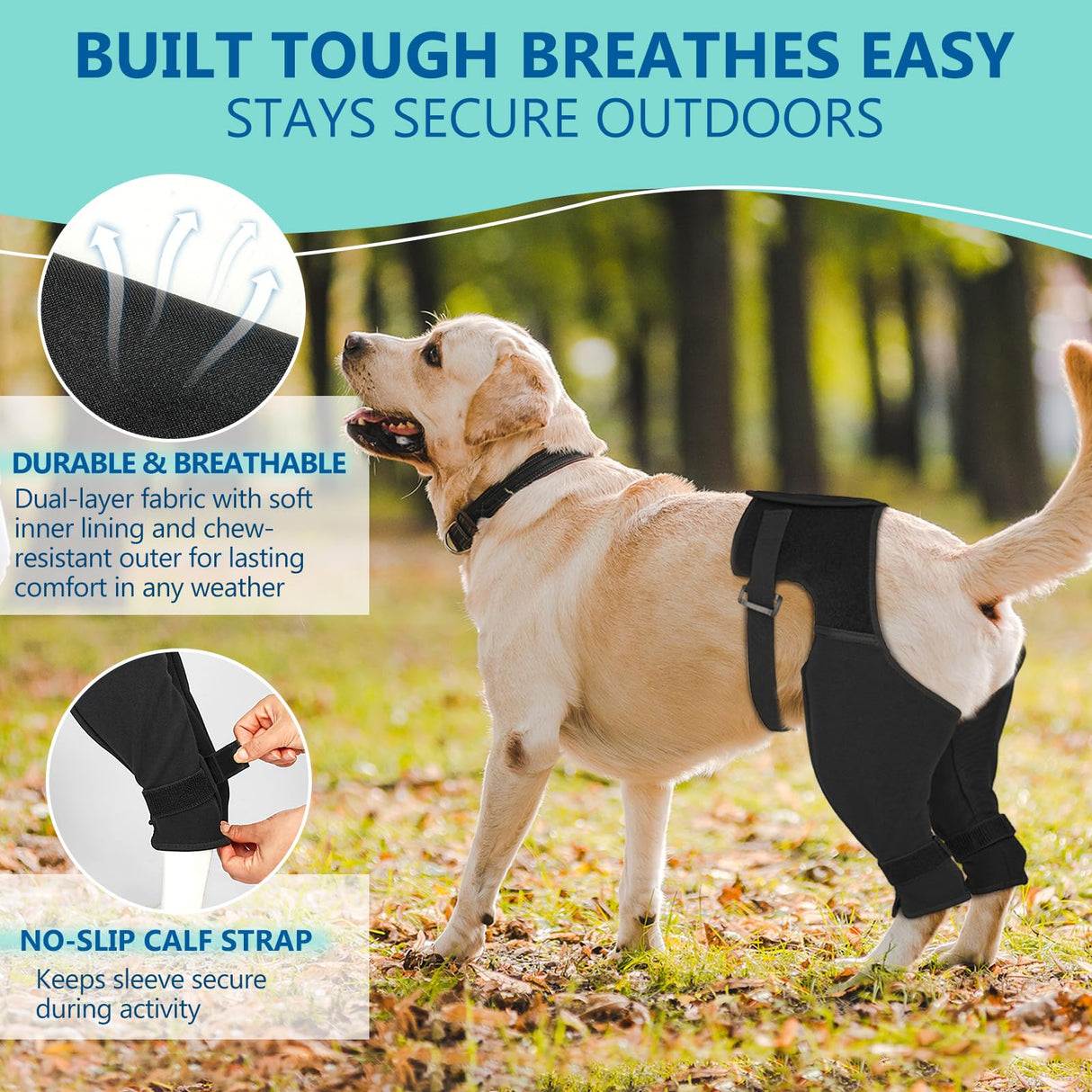 Pawfun Dog Rear Leg Sleeve to Stop Licking, Breathable Anti-Slip Recovery Sleeve Pants for Wound Protection After ACL/TPLO Surgery, Hot Spots, Lick Granulomas–Cone Alternative for Leg Healing,XL