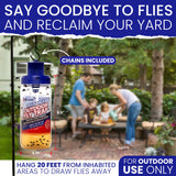 2 Reusable Fly Traps Outdoor Fly Traps with 4 Natural Fly Magnet Bait Refill. Flies Trap Outdoor Reusable Fly Trap Jar Fly Trap Fly Catchers Outdoor Fly Bait Fly Bags Flytraps Stable Horse Fly Trap