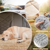 WTHAVEN Dog Car Seat Cover for Back Seat, Dog Bed for Car, Fit for Backseat Extenders, Car Seat Protector, Nonslip Soft Durable for Cars Trucks and SUVs (Light Brown, 24.8"*54")