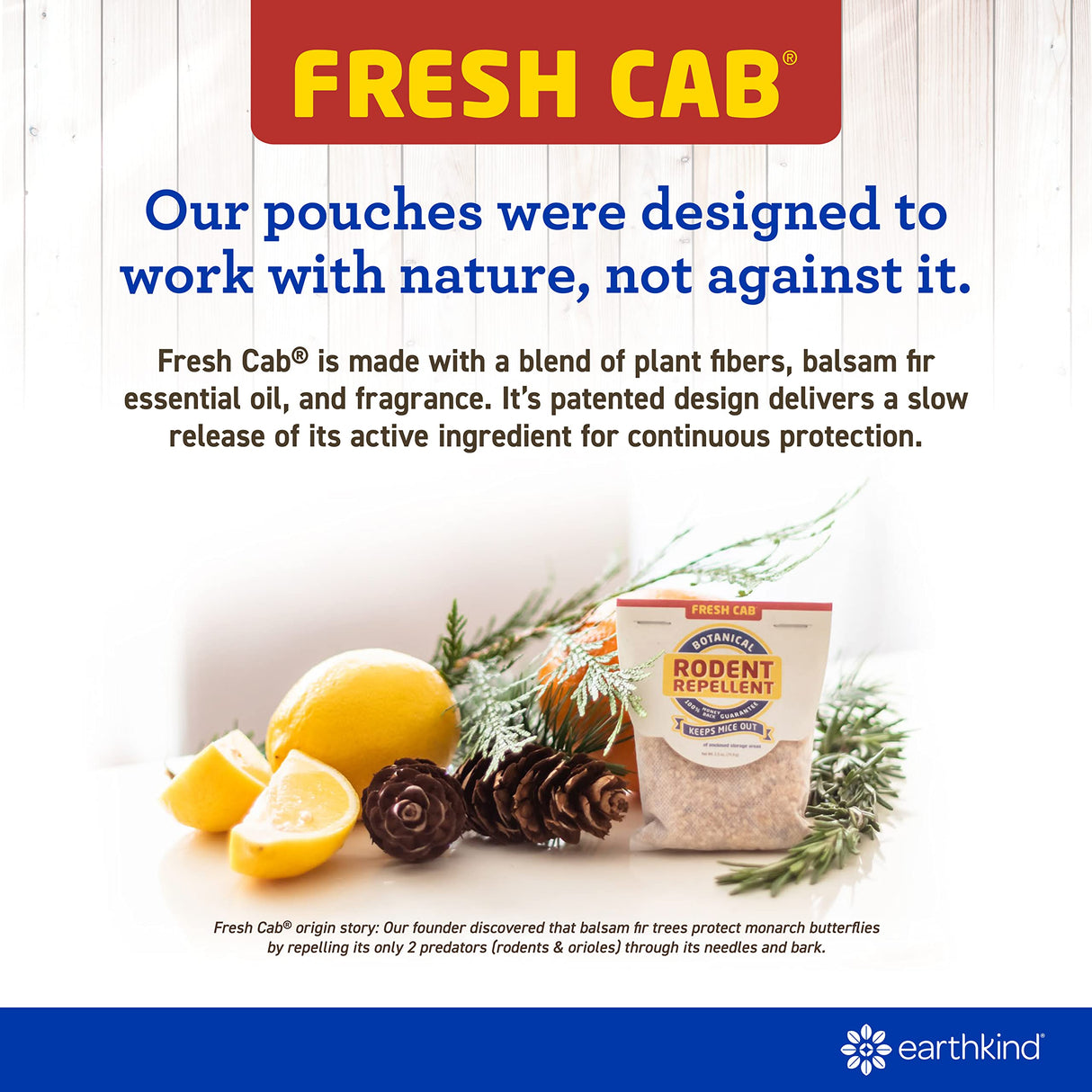 Fresh Cab Botanical Rodent Repellent - Environmentally Friendly, Keeps Mice Out, 12 Scent Pouches