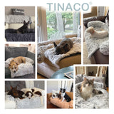 Tinaco Calming Dogs/Cats Bed Mats, Dog Pad Washable Removable Couch Cover, Plush Long Fur Mat for Pets, Waterproof Lining, Perfect for Small, Medium and Large Dogs and Cats (Gradient Gray, 36"x31")