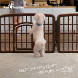 Paw Inspired Playpen Mat, Super Absorbent Fleece Cage Liner with Non-Slip Bottom, Waterproof Pet Play Pen Pad for Dogs, Rabbits, Guinea Pigs, Hamsters, Small Animals (Tan, 80x50 Inch Rectangular)