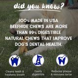 Pet Factory 7in Braided Beefhide Dog Chew Sticks with Peanut Butter Flavor - 100% USA Made Rawhide Chews for Medium Dogs, Long Lasting Dental Health, 7 inches (Pack of 6)