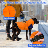 MIGOHI Warm Dog Jacket - Waterproof Small Dog Coat with Furry Collar, Windproof Dogs Fleece Vest, Reflective Cold Weather Coats for Small Dogs, Adjustable Buckle, Poodle,S,Orange