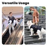 Terapaton Dog Lift Harness Backpack Carrier for Large Dogs, Full Body Sling with Handle, Dog Harness for Joint Injuries, Arthritis, Ideal for Stairs, Elderly Dogs (Black S/M-Large 14-20 LBS)