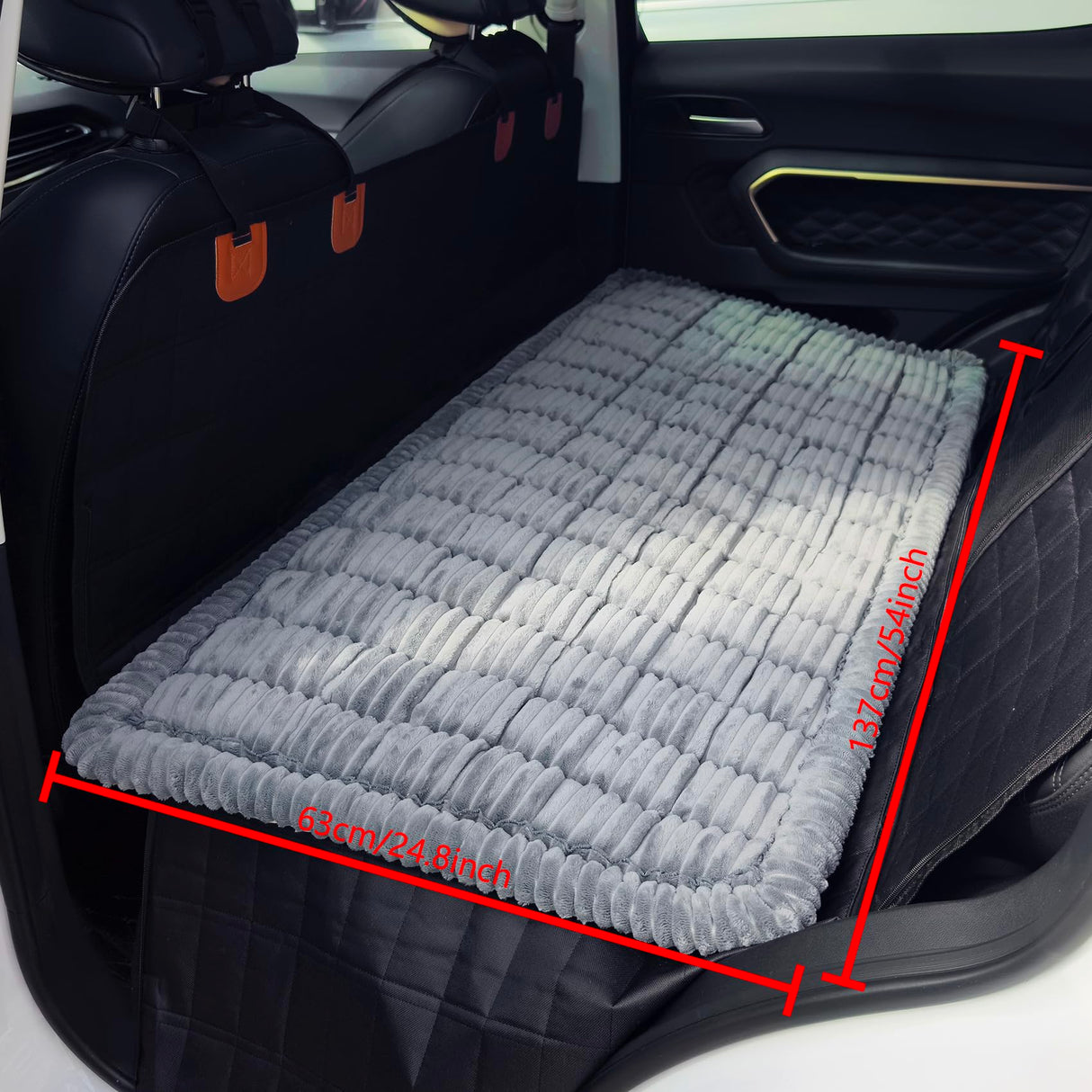 HOMEREFROM Dog Bed for Car, Backseat Pet Bed Mat, Dog Seat Cover for Car Back Seat, Non-Slip Travel Pet Mat, Fit for Backseat Extenders and Seat Covers (Bluegrey, 24.8x54inch)