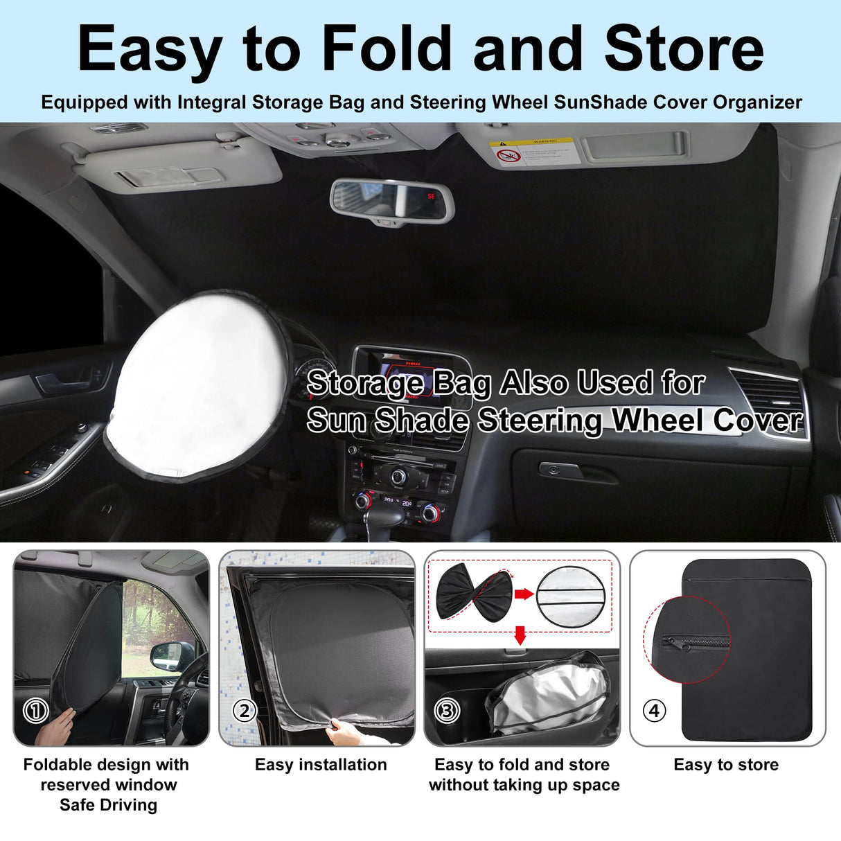 TINGLU Window Shades for Cadillac XT6 2020-2025 Accessories Side Full Windows Windshield Sun Shade Sun UV Rays & Privacy Protection for Camping,Napping,and Relaxing 8PCS
