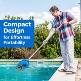 Mowend Swimming Pool Skimmer Net Total Length 67.7 inches, Leaf Rake Net with Adjustable Aluminum Pole for Fast Cleaning Ponds, Hot Tub, and Spas, Pool Cleaner Supplies and Accessories