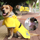 MAMORE Dog Raincoat Waterproof, Lightweight Adjustable Dog Rain Coat Hooded Poncho with Reflective Strip for Large Medium Small Dogs (Yellow, Large)