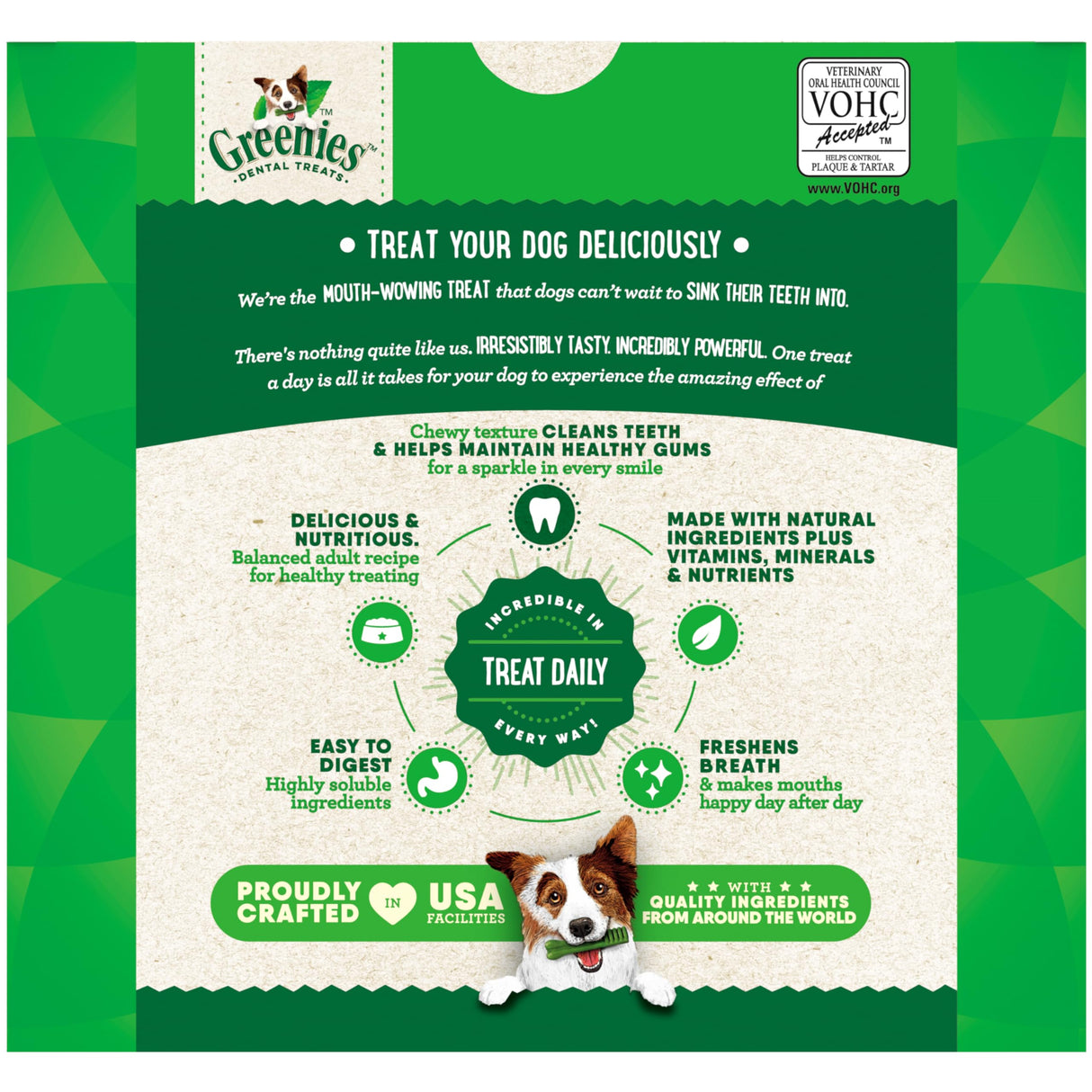 Greenies Veterinarian-Recommended Adult Natural Dental Dog Treats Petite Size, Original Flavor, 36 oz. Pack, 60 Count