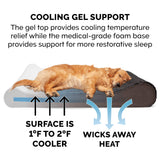 Furhaven Cooling Gel Dog Bed for Medium/Small Dogs w/ Removable Washable Cover, For Dogs Up to 23 lbs - Ultra Plush Faux Fur & Suede Luxe Lounger Contour Mattress - Chocolate, Medium