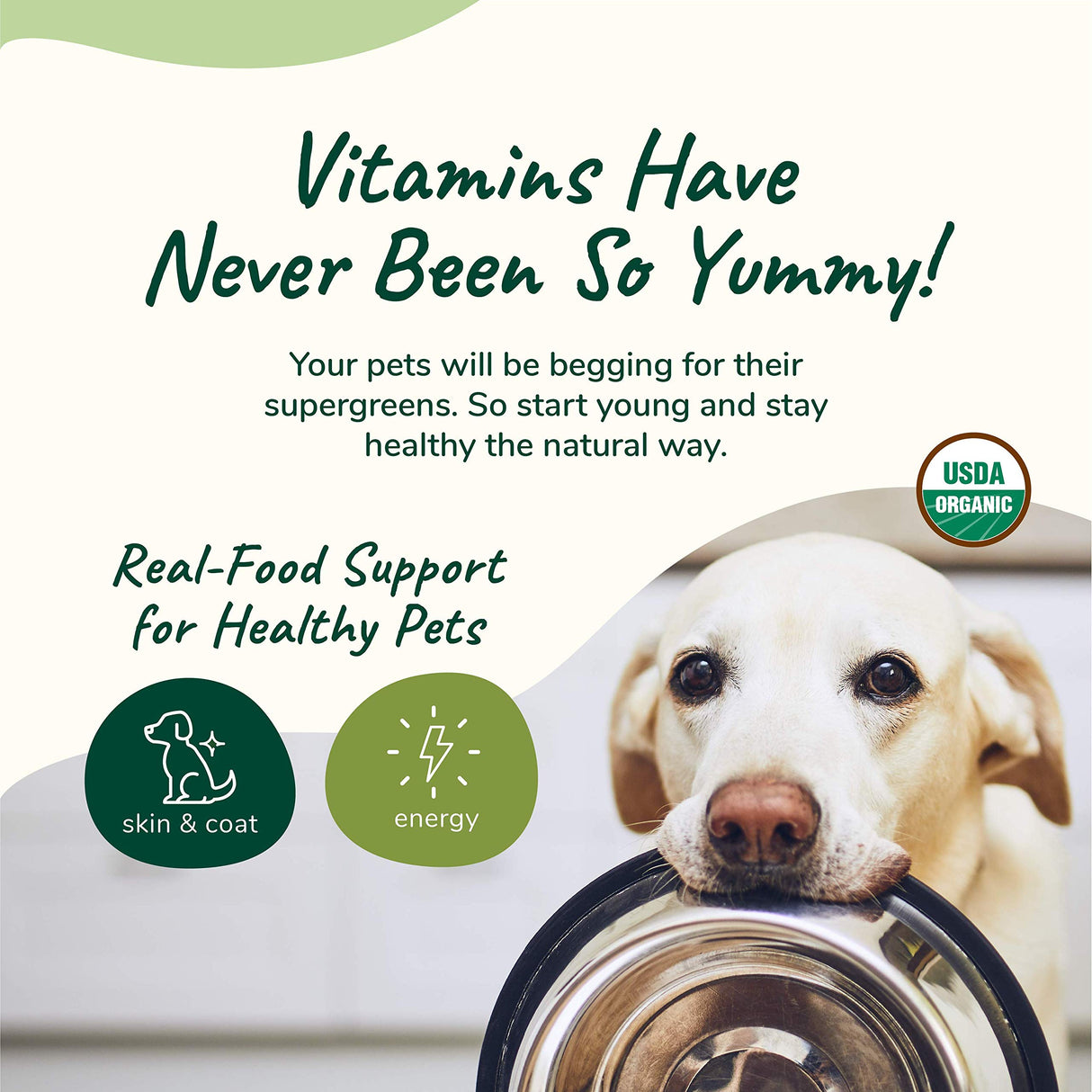 kin+kind Skin and Coat Supplement for Dogs & Cats – Natural Vitamin Supplements with Organic Ingredients for Shiny Fur, Moisturized Skin & Overall Pet Wellness – Dog Essentials & Cat Essentials – 8oz