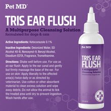 Load image into Gallery viewer, Pet MD Veterinary Tris Flush Cat &amp; Dog Ear Cleaner - Dog Ear Flush - 12 oz
