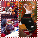 Frienda 4 Pieces Christmas Dog Sweaters Halloween Puppy Holiday Sweaters Santa Reindeer Snowman Snowflake Pumpkin Pet Clothes for Xmas Dog Cat Costume(Cute Pattern,Large)
