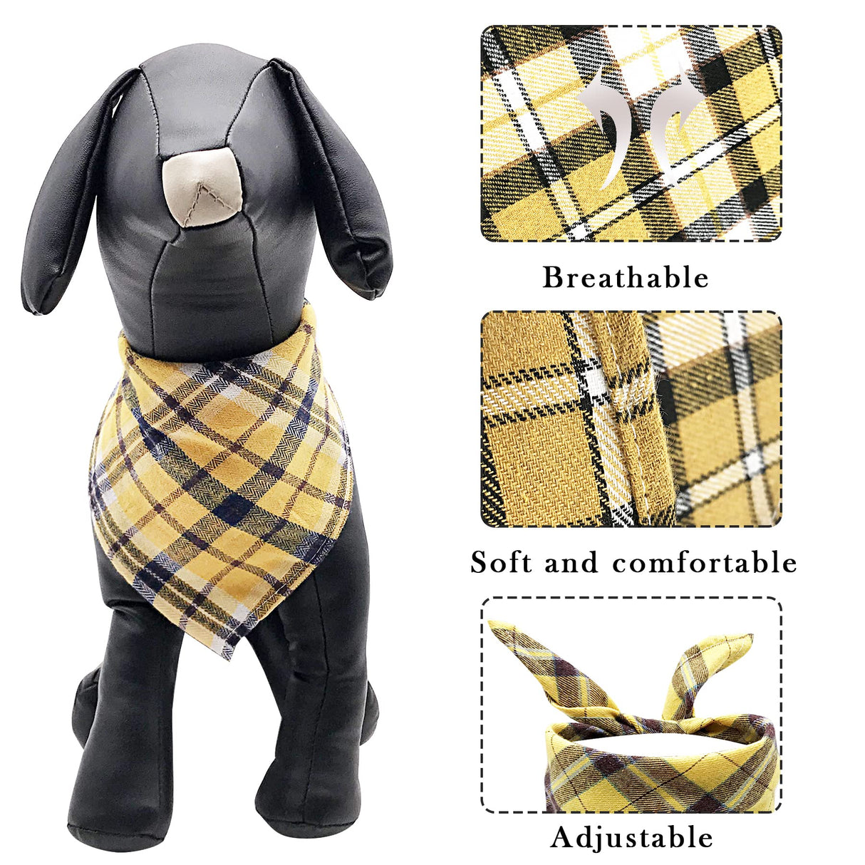 PET SHOW 50 Pack Bulk Plaid Cotton Dog Bandanas Small Female Male Cat Puppies Bibs Washable Triangle Head Scarfs Wholesale Medium Dogs Bandana Photo Prop Grooming Accessories