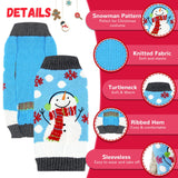 DOGGYZSTYLE Pet Christmas Dog Sweaters Cute Animal Snowman Printed Puppy Xmas Costumes Winter Warm Turtleneck Jumpers Puppy Knitted Clothes Cat Outfits (XXL, Blue Snowman)