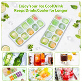 Ice Cube Tray with Lids - 4 Pack Stackable Silicone Ice Trays for Freezer, BPA & LFGB Safe, Easy Release for Kitchen, RV, Cocktail, Coffee, Soup & Food