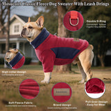 Mosucoirl Dog Fleece Sweater Hoodie Pet Warm Coats Cotton Sweatshirts Winter Clothes Puppy Pullover Jacket Dog Jumpsuit for Small Medium Dogs Cats Teddy Poodle Chihuahua (Red&Pink, 2XL)