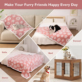 Yaning Waterproof Blanket for Dog Cat or Adult, Cute 3D Textured Flower Dog Blanket for Bed Couch Sofa, Soft Liquid Pee Proof Pet Furniture Protector, 50"x60", Pink