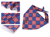 Lionet Paws 4th of July Dog Bandanas 2 Pack, American Washable Triangle Bibs Scarf Kerchief, Adjustable Holiday Scarves for Medium Large Extra Large Pets, USA & Flag