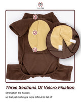 Bear Pet Costume Ears Hat Sweater Furry Clothes Cute Halloween Cosplay Costumes for Small Medium Large Dogs Cats (Large)