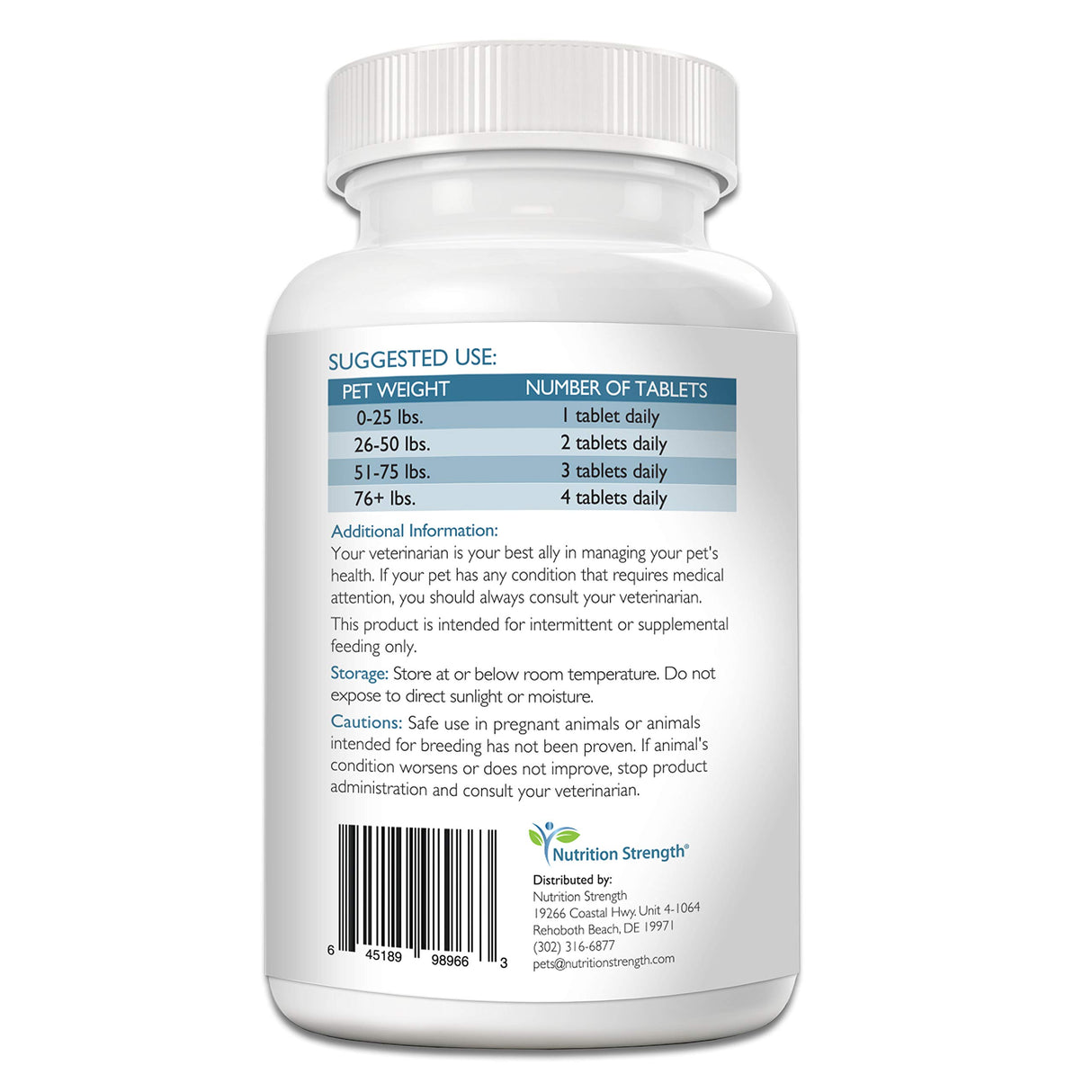 Nutrition Strength Vitamin B12 for Dogs Plus Folate & Calcium, Support the Nervous System & Blood Cell Formation, Help Sustain Cellular Energy Generation & Maintain DNA Synthesis, 120 Chewable Tablets