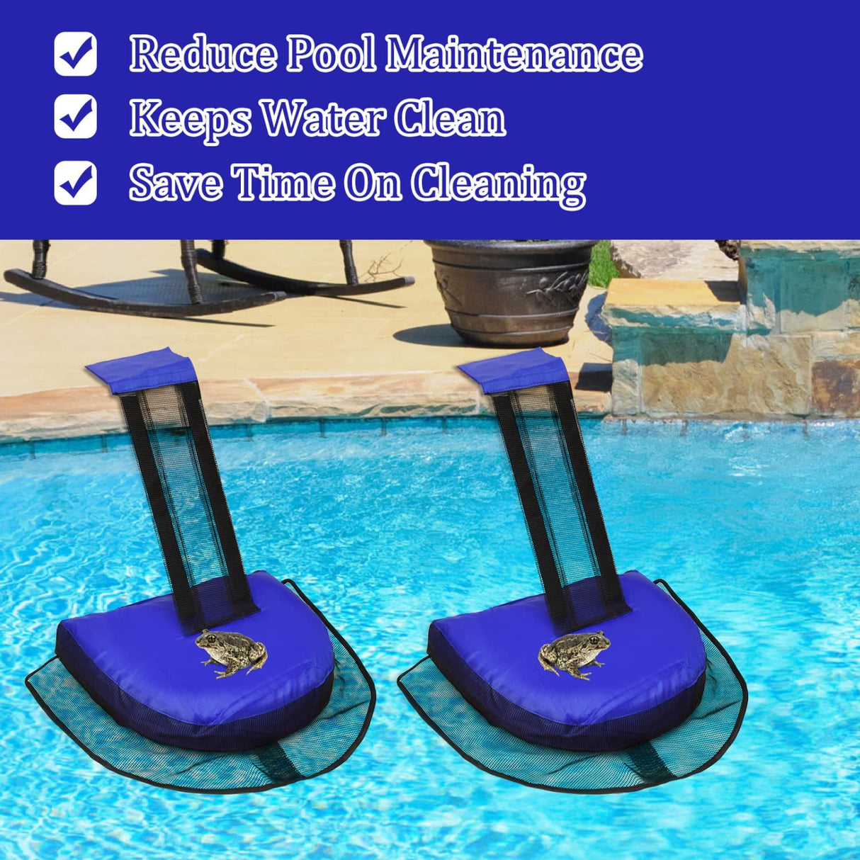 Monrocco 2 Pack Animal Saving Escape Ramp Critters, Swimming Pool Floating Animal Saver, Frog Saver, Floating Pool Reduces Tool for Outdoor Pools and Spas