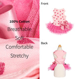 Fitwarm Sparkly Heart Dog Tutu Dress, Birthday Clothes for Small Dogs Girl, Pet Outfit, Light Pink, Hot Pink, Small